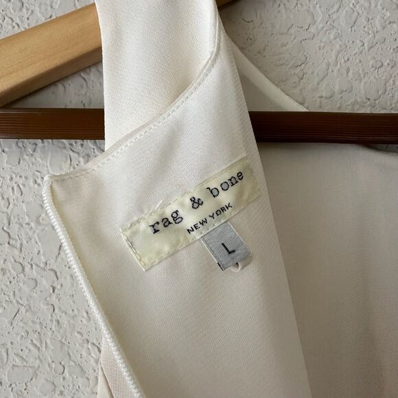 NWOT RAG & BONE S/L Hi-Low Silk Asymmetrical Tank Top in Cream/White - Picture 6 of 9